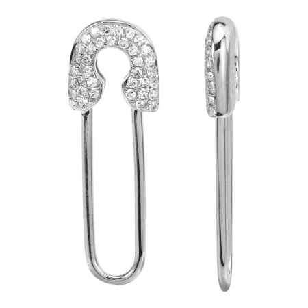 Anita Ko Black Diamond Safety Pin Earrings - 18K Black Gold Drop, Earrings  - ANI21697 | The RealReal